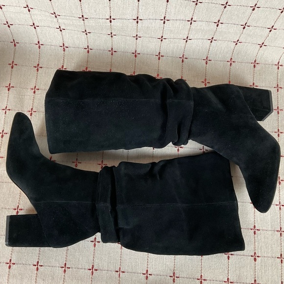 Splendid “Phyllis” Black Suede Slouchy Boots Mid Calf Slouch Heeled Boot Sz 6 - Picture 7 of 7